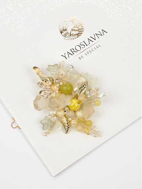 Лимонный лед д50 Брошь