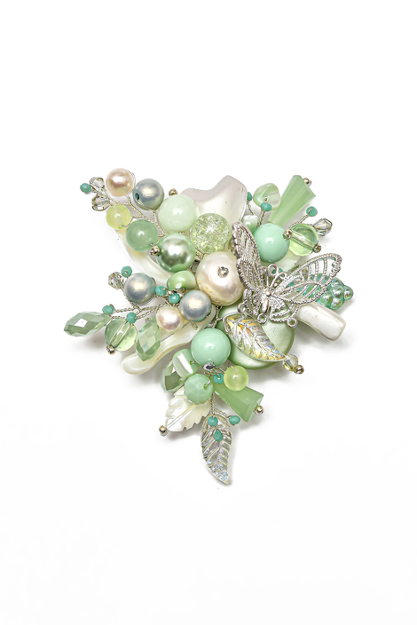 Белый виноград д00 Брошь